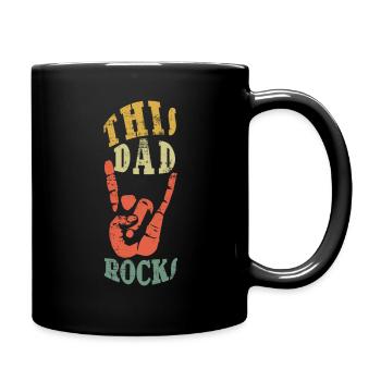 Papa Rocks Rocker Rétro Vintage Fête des pères - Mug uni - noir - Droite
