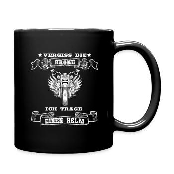 Motorrad Helm Motorradfahrer Biker Geschenk - Tasse einfarbig - Schwarz - Rechts