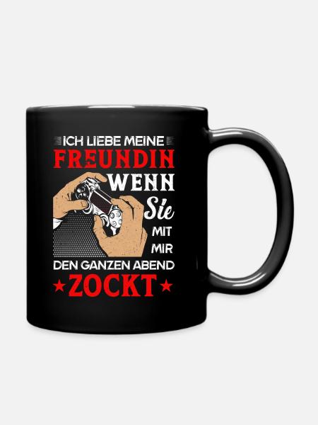 Ich liebe meine Freundin, wenn sie mit mir den ... - Tasse einfarbig - Schwarz