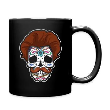Moustache Dia De Los Muertos Papa Papa Fête des Pères - Mug uni - noir - Droite