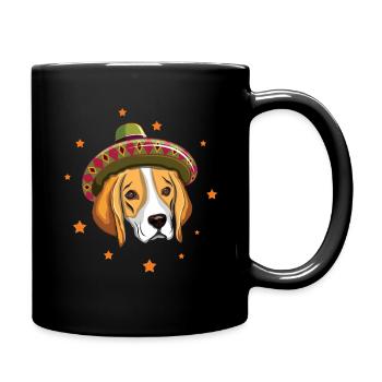 Hund Beagle Lustiger Taco Happy Cinco De Mayo - Tasse einfarbig - Schwarz - Rechts