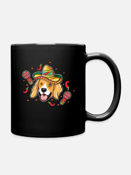 Haustier Hund Beagle Lustiger Taco Glücklicher Cinco De Mayo - Tasse einfarbig - Schwarz