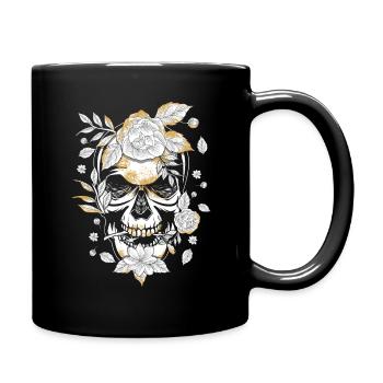 Floral Halloween Muertos Day Of Dead Sugar Bone - Full Colour Mug - black - Right
