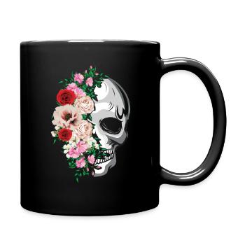 Mexican Flower Muertos Day Of Dead Sugar Bone - Full Colour Mug - black - Right
