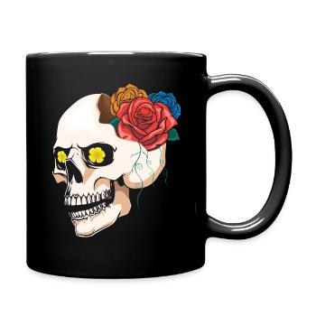 Rose Halloween Muertos Day Of Dead Sugar Bone - Full Colour Mug - black - Right