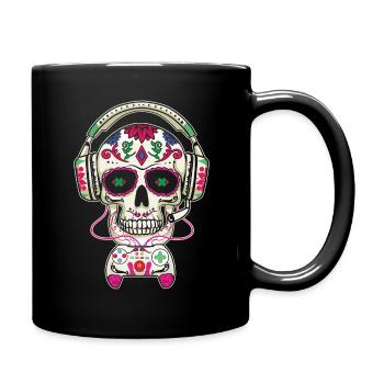 Gaming Gamer Halloween Muertos Day Of Dead Bone - Mug uni - noir - Droite