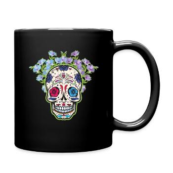 Calavera Muertos Day Of Dead Sugar Bone - Full Colour Mug - black - Right