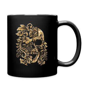 Floral Muertos Day Of Dead Sugar Bone Vintage - Full Colour Mug - black - Right