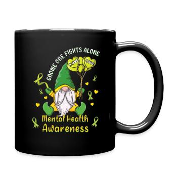 Gnomes May Green Mental Health Awareness Month - Full Colour Mug - black - Right