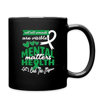 Que la sensibilisation à la santé mentale verte mette fin à la stigmatisation - Mug uni - noir - Droite