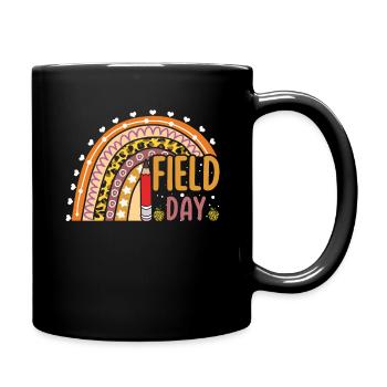 Bye School Out Happy Last Class Rainbow - Full Colour Mug - black - Right
