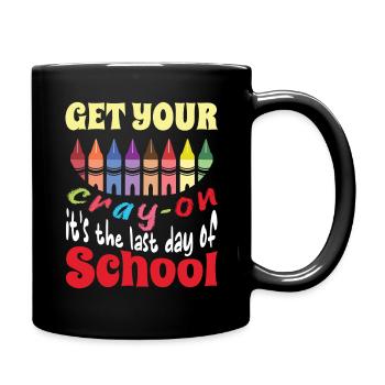 Bye School Out Happy Last Class Student Teacher - Full Colour Mug - black - Right