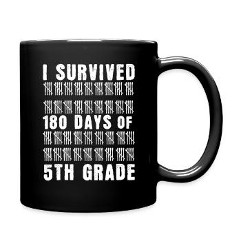 Bye School Last Class Day Survived 5th Grade - Full Colour Mug - black - Right
