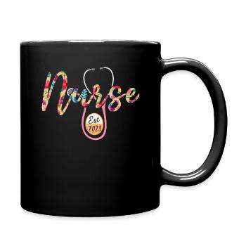 Abschluss der Krankenschwester 2023 Abschluss des Krankenpflegestudiums - Tasse einfarbig - Schwarz - Rechts