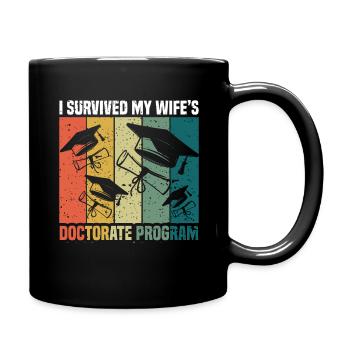 Retro-Doktoranden-PhD-Absolventen - Tasse einfarbig - Schwarz - Rechts