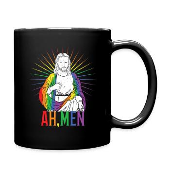 Funny Jesus Gay LGBTQ Rainbow LGBT Pride Month - Full Colour Mug - black - Right