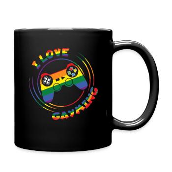 Gaming Gamer Gay LGBTQ Rainbow LGBT Pride Month - Full Colour Mug - black - Right