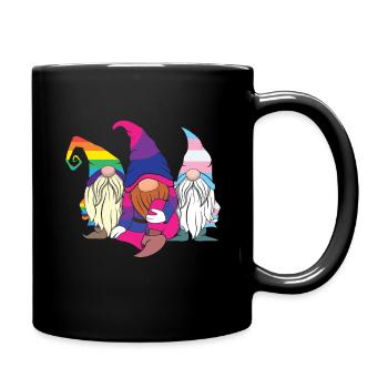 Gnomes Elf LGBTQ Rainbow LGBT Pride Month - Full Colour Mug - black - Right
