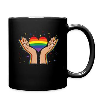Herzliebe Homosexuell LGBTQ Regenbogen LGBT Pride Monat - Tasse einfarbig - Schwarz - Rechts