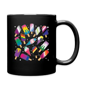 Eis am Stiel Schwul LGBTQ Regenbogen LGBT Pride Monat - Tasse einfarbig - Schwarz - Rechts