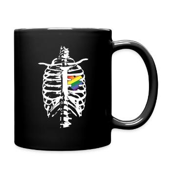 Skeleton Heart Gay LGBTQ Rainbow LGBT Pride Mois - Mug uni - noir - Droite