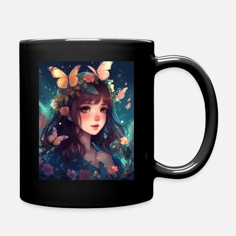 ButterflyGirl 01 - Full Colour Mug - black