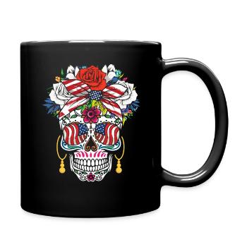 4. Juli Dia de Muertos 4. Juli Unabhängigkeit - Tasse einfarbig - Schwarz - Rechts