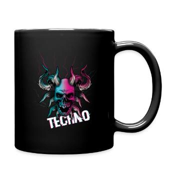 Skull Devil Raver Rave Hard Techno Dark Tekno - Tasse einfarbig - Schwarz - Rechts