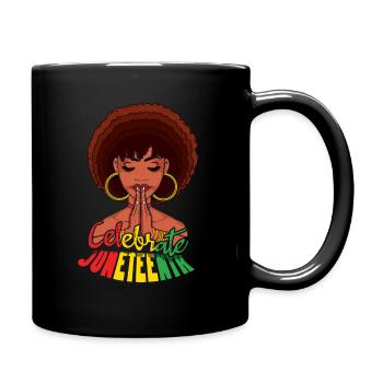 Mädchen feiern Juneteenth Schwarze Geschichte - Tasse einfarbig - Schwarz - Rechts