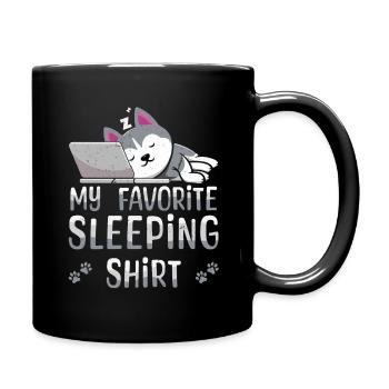 Mein Offizielles Schlafshirt Faulenzer - Tasse einfarbig - Schwarz - Rechts