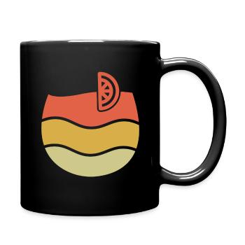 Vintage Summer Drink Alcohol Surf Hello Summer - Full Colour Mug - black - Right