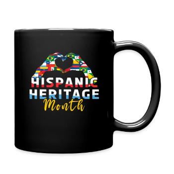 Drapeau du cœur Patrimoine hispanique national hispanique - Mug uni - noir - Droite