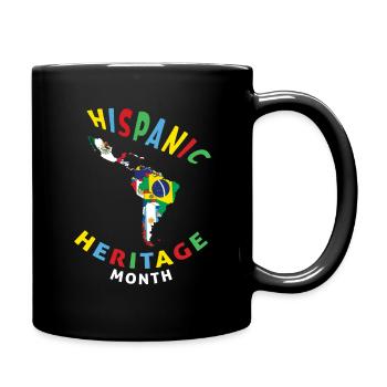 Kartenflaggen feiern das nationale hispanische Erbe - Tasse einfarbig - Schwarz - Rechts