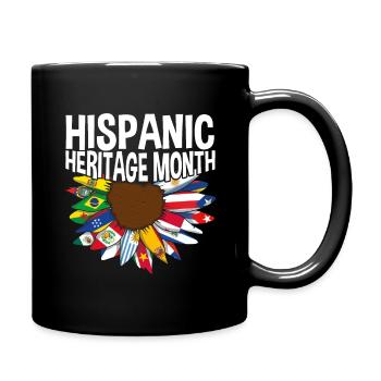 Sonnenblume Hispanisches nationales hispanisches Erbe - Tasse einfarbig - Schwarz - Rechts