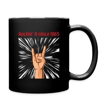 Rockin it since 1965 Heavy Metal Birthday Greeting - Full Colour Mug - black - Right