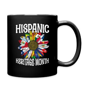 Sonnenblumenflaggen Nationales hispanisches Erbe - Tasse einfarbig - Schwarz - Rechts