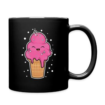 Kawaii Cream Funny Dessert Hello Summer - Full Colour Mug - black - Right