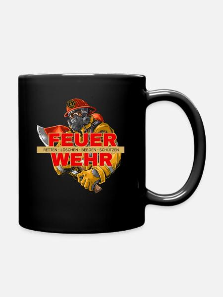 Feuerwehr Tasse - Tasse einfarbig - Schwarz