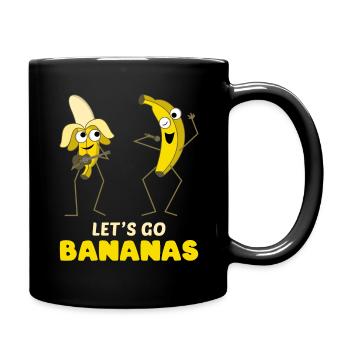 Lustiges Bananen-Meme singen Lass uns Bananen gehen - Tasse einfarbig - Schwarz - Rechts