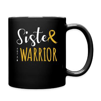 Sœur d’un guerrier Sensibilisation au cancer infantile - Mug uni - noir - Droite