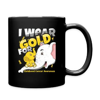 Elephant Ribbon Sensibilisation au cancer infantile - Mug uni - noir - Droite