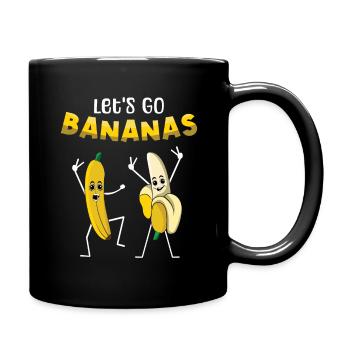 Frieden Lustige Banane Meme Lass uns Bananen gehen - Tasse einfarbig - Schwarz - Rechts
