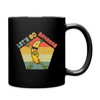 Tupfen Lustige Banane Meme Lass uns Go Banane - Tasse einfarbig - Schwarz - Rechts