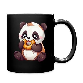 Panda Comic Design - Tasse einfarbig - Schwarz - Rechts
