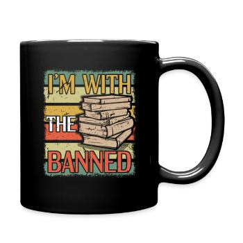 I'm With The Banned Vintage Book Lover Reader - Full Colour Mug - black - Right