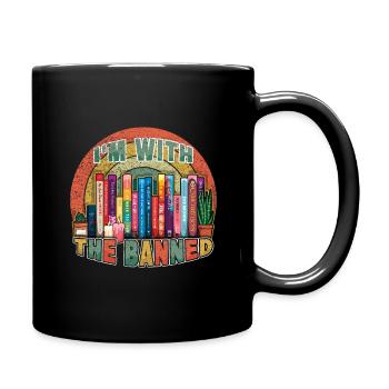 I'm With The Banned Vintage Book Lover Reader Read - Full Colour Mug - black - Right