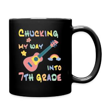 Chucking my way into 7th grade - Full Colour Mug - black - Right