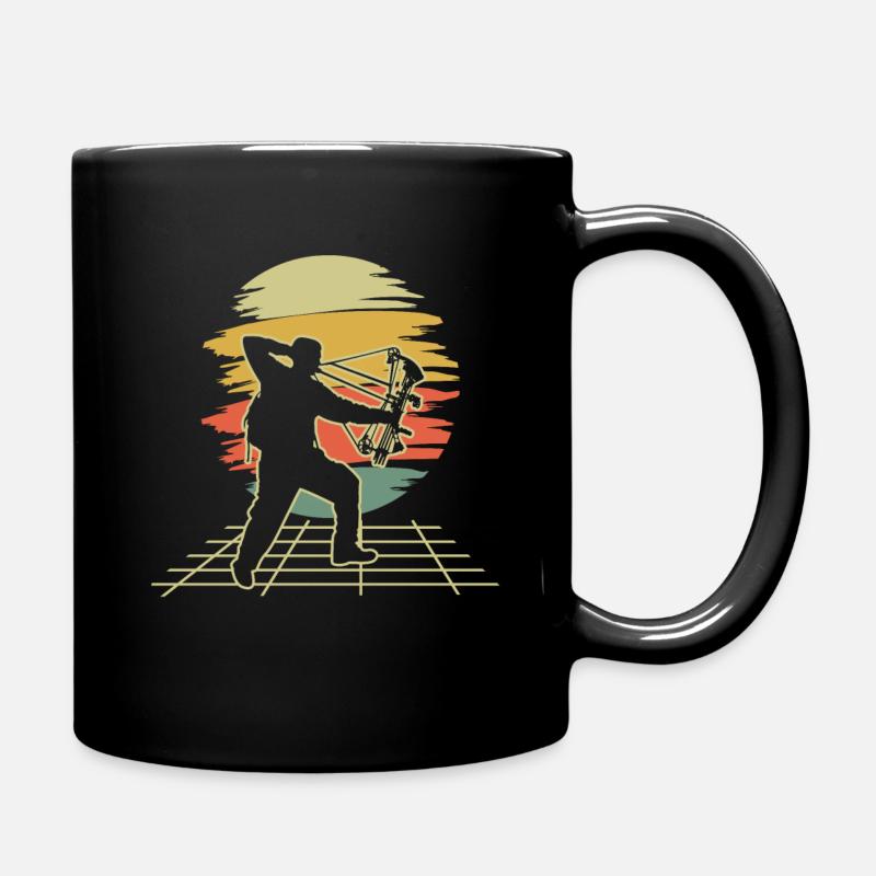 Outdoor-Jagd Retro-Vintage-Bogenjäger-Bogenschießen - Tasse einfarbig - Schwarz