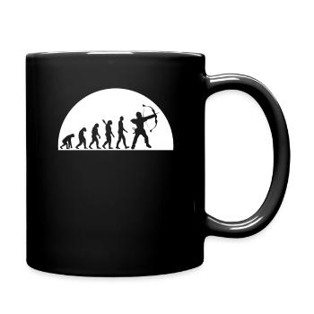 Liebe Outdoor-Jagd Bogenschütze Evolution des Bogenschießens - Tasse einfarbig - Schwarz - Rechts