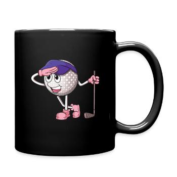 Niedlicher Golfball Cartoon Golf Club Golfer Golf - Tasse einfarbig - Schwarz - Rechts